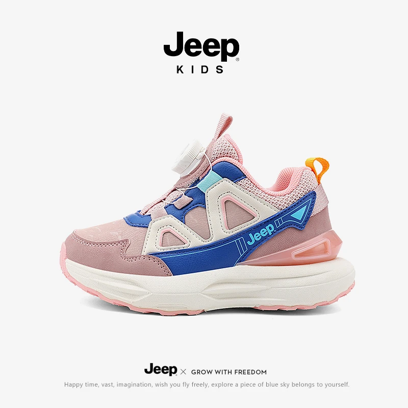 jeep女童运动鞋户外儿童登山鞋2025新款春秋跑步鞋防滑男童老爹鞋
