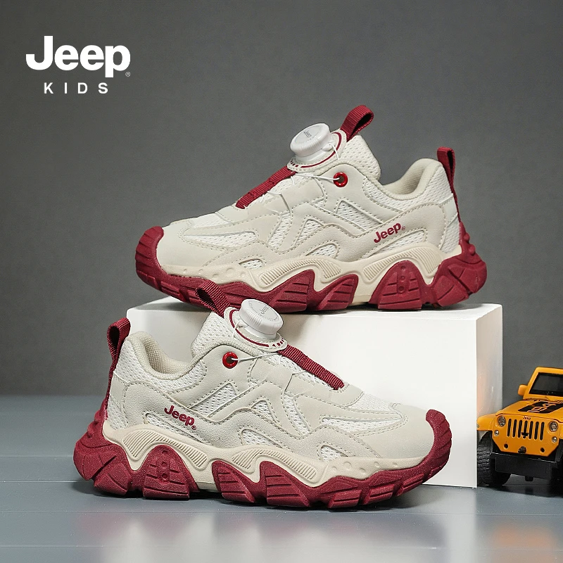 jeep男童鞋子黑色运动鞋X休闲时尚2025新款秋冬男孩跑步鞋童鞋