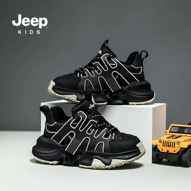 jeep男童鞋冬季百搭新款中大童潮鞋女童跑步鞋子软底儿童运动鞋