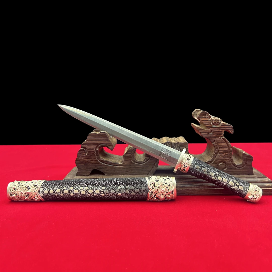 龙泉沈广隆-高工作品 小龙泉剑 银花丝 八面 花纹钢 宝剑 未开刃