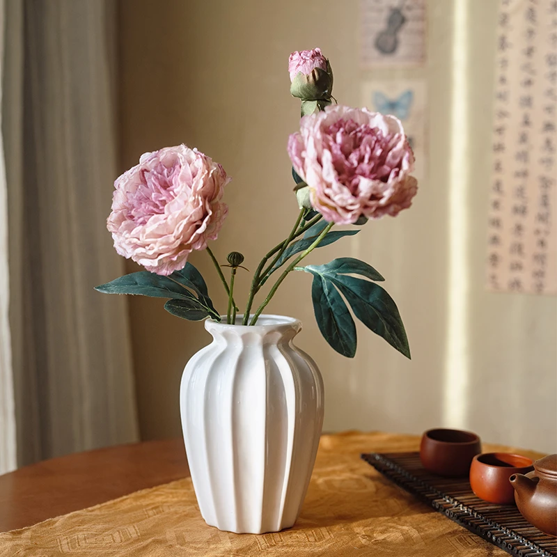 【紫牡丹】牡丹新款轻奢高档仿真花客厅餐桌酒柜卧室装饰