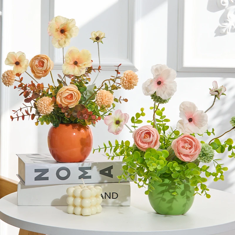 【新知否】绿肥红瘦爆款新款仿真花艺摆件花束摆花素雅花型手简约