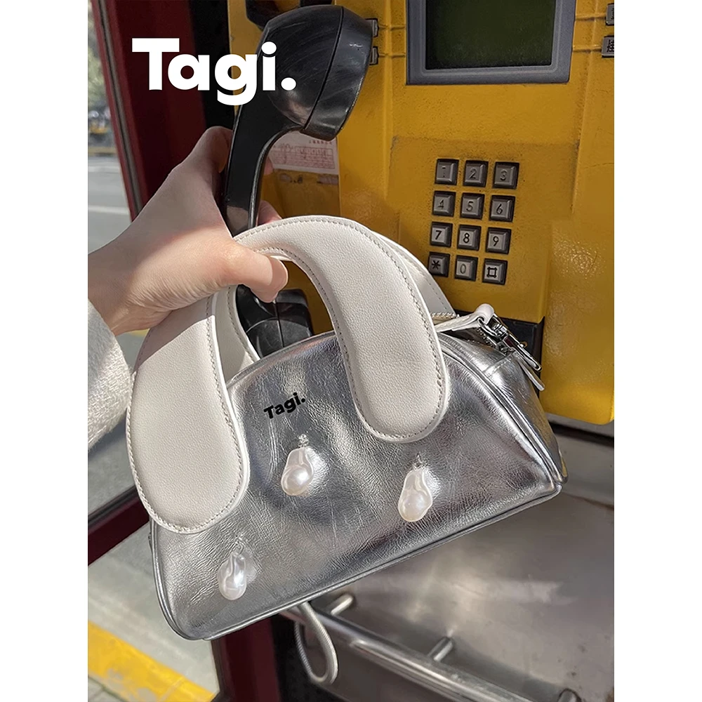 Tagi.“打给我”包包call me bag牛皮手提斜挎包牛皮托特包时尚百搭