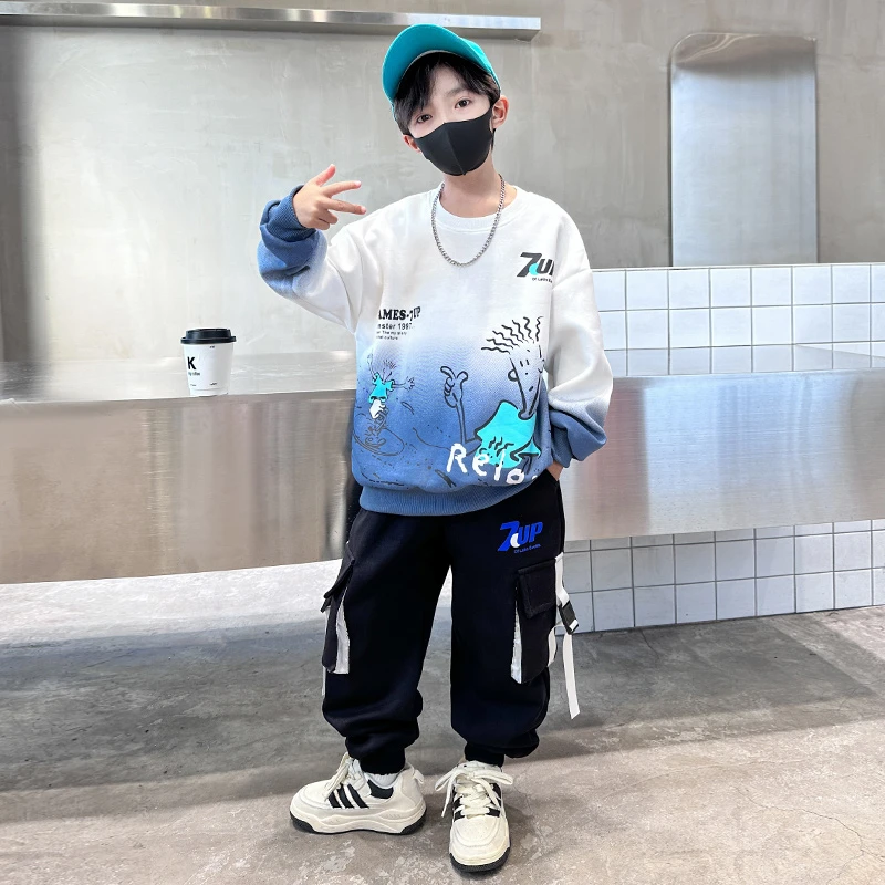 男童春秋款套装2024新款洋气儿童秋装卫衣运动两件套6-12岁衣服