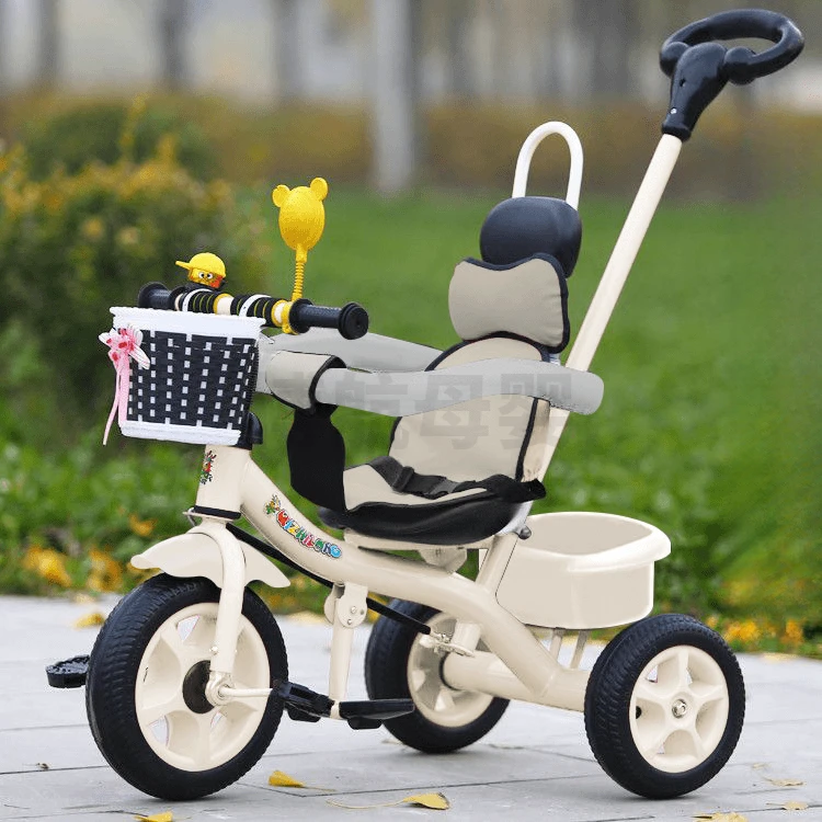 儿童三轮车脚踏车1-3-6岁大号宝宝遛娃神器手推车童车玩具自行车
