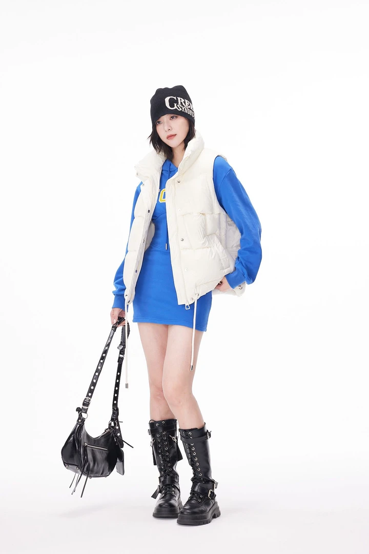 秋冬新款小个子立领羽绒马甲女短款百搭保暖外套