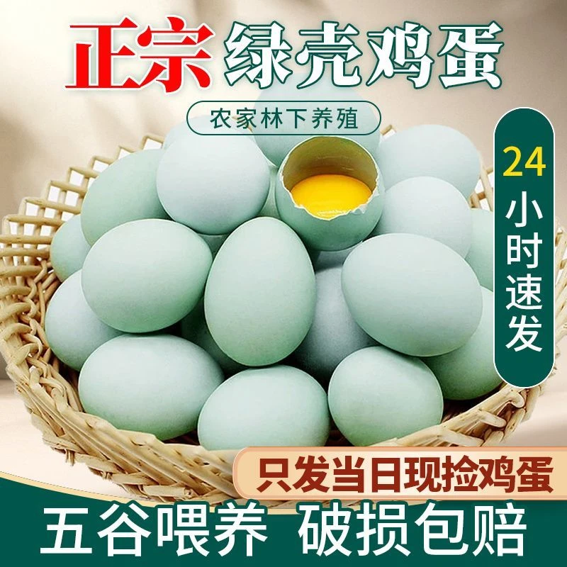 新农家散养土鸡蛋正宗绿壳土鸡蛋草鸡蛋乌鸡蛋新鲜月子蛋整箱批发