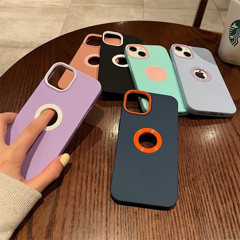 苹果手机露标撞色高级13promaxiPhone11手机壳12女款xs黑白xr男78