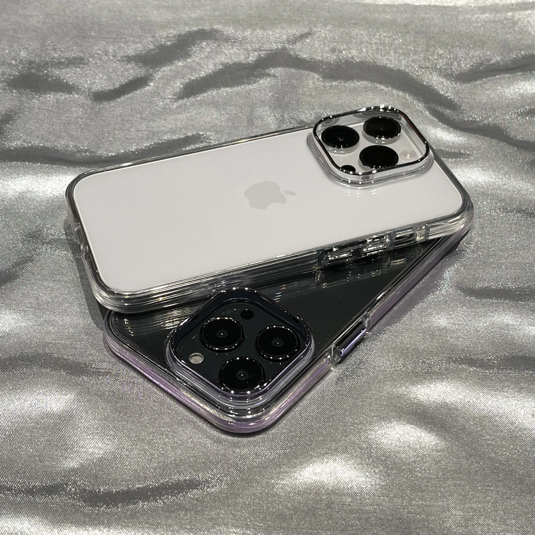 简约高级感透明电镀镜头苹果14手机壳iPhone13Promax新款12软边11