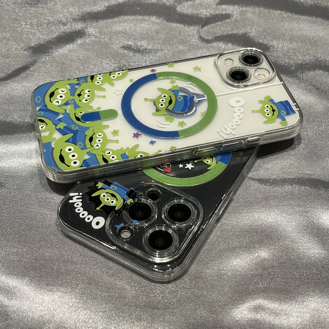 磁吸可爱三眼仔小怪兽苹果14手机壳iPhone13Promax透明12卡通11软