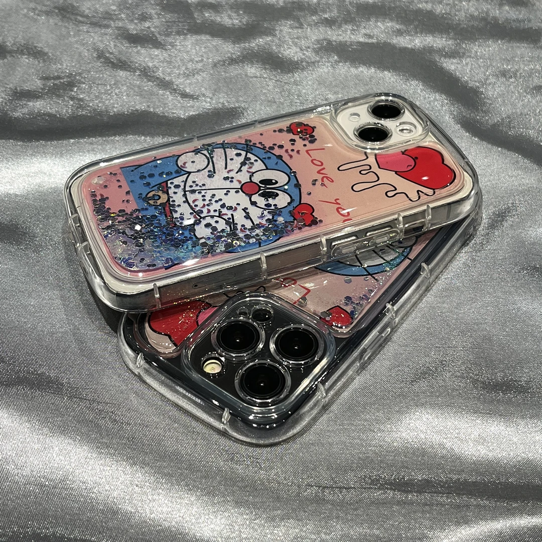 流沙渐变闪粉蓝胖子iPhone14Promax苹果13手机壳新款12网红11硅胶
