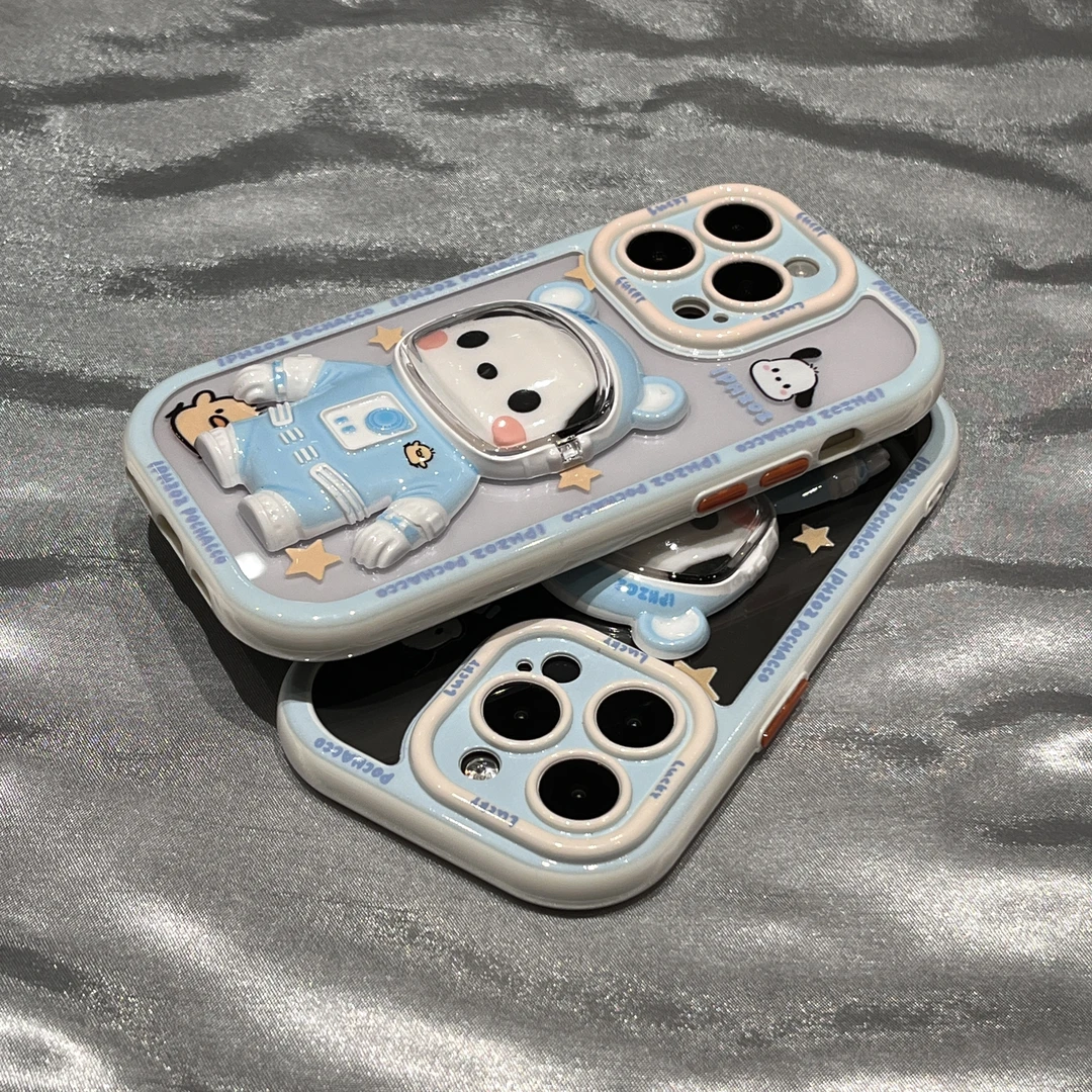 立体帕恰狗支架iPhone14手机壳苹果13Promax透明12少女心11可爱软