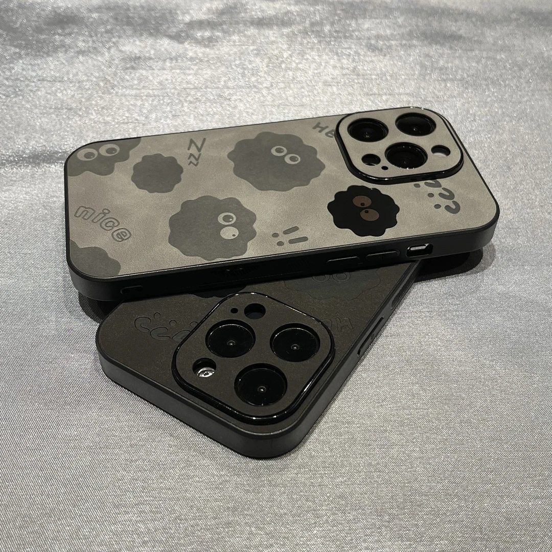 飞虎胜镭射可爱小煤球适用苹果16手机壳iPhone15Promax新款13创意