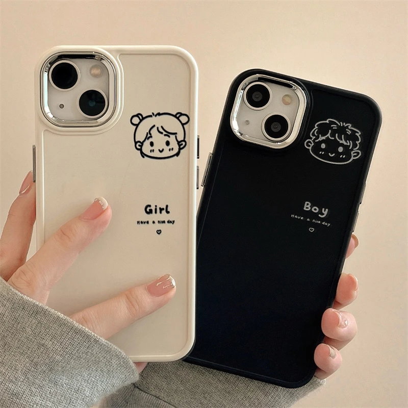 卡通头像适用苹果14手机壳新款iPhone13Promax情侣12小众11硅胶套