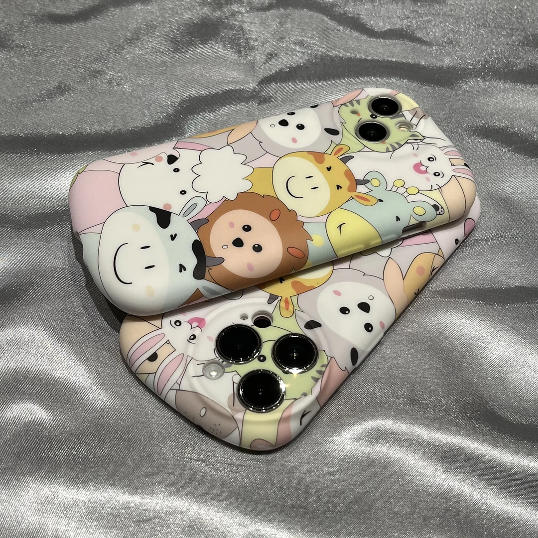 趣味可爱卡通动物苹果14Promax手机壳iPhone13新款12气垫11硅胶女