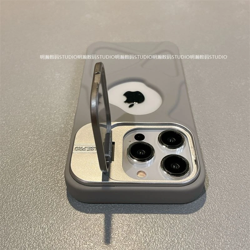 飞虎胜钛灰护盖支架磁吸漏标适用苹果16promax手机壳14/15/13软壳