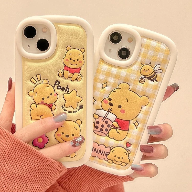 卡通趣味维尼小熊苹果13手机壳iPhone14promax新款12小众11硅胶女