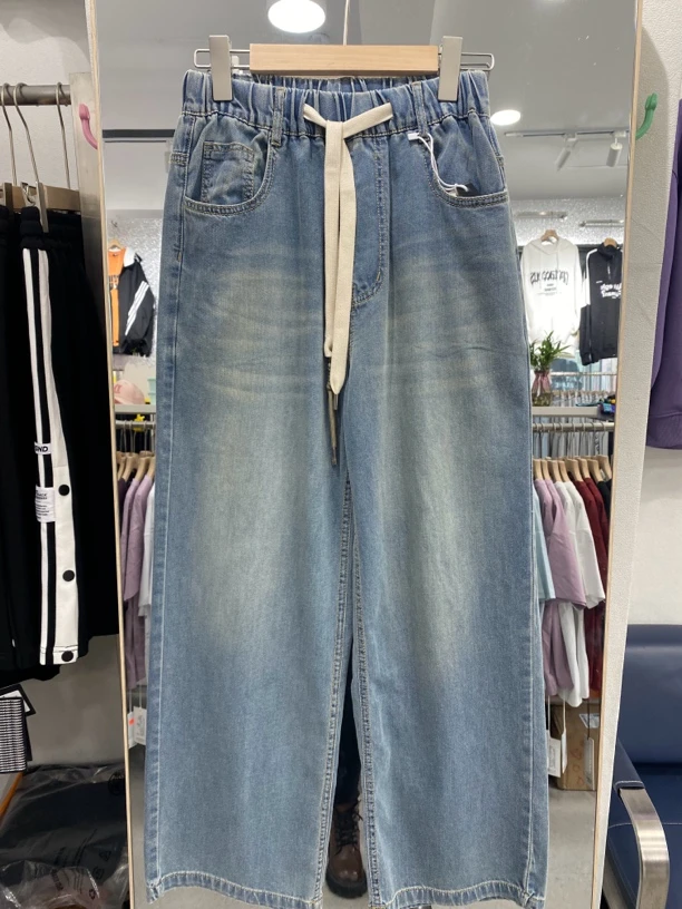 青少年牛仔裤阔腿裤直筒