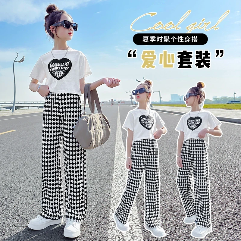 2025新款夏装洋气阔腿裤童时髦休闲个性宽松薄款夏季防蚊裤