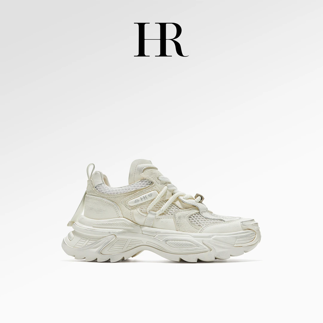 HR/赫莲娜白色休闲百搭女士时尚休闲鞋潮流设计潮鞋秋季
