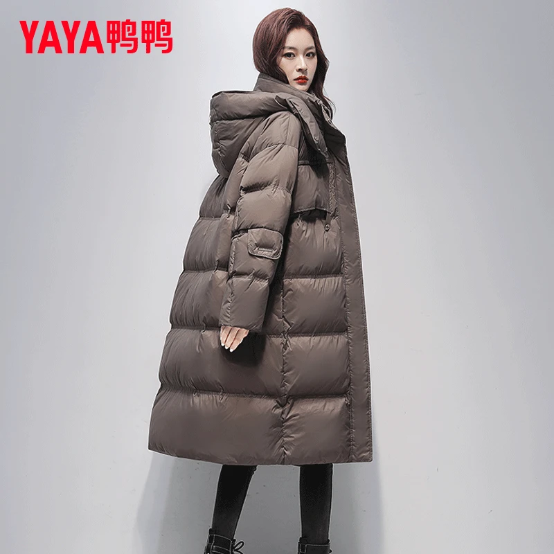 鸭鸭羽绒服女2025冬季新品爆款女中长款冬季韩版加厚休闲保暖外套
