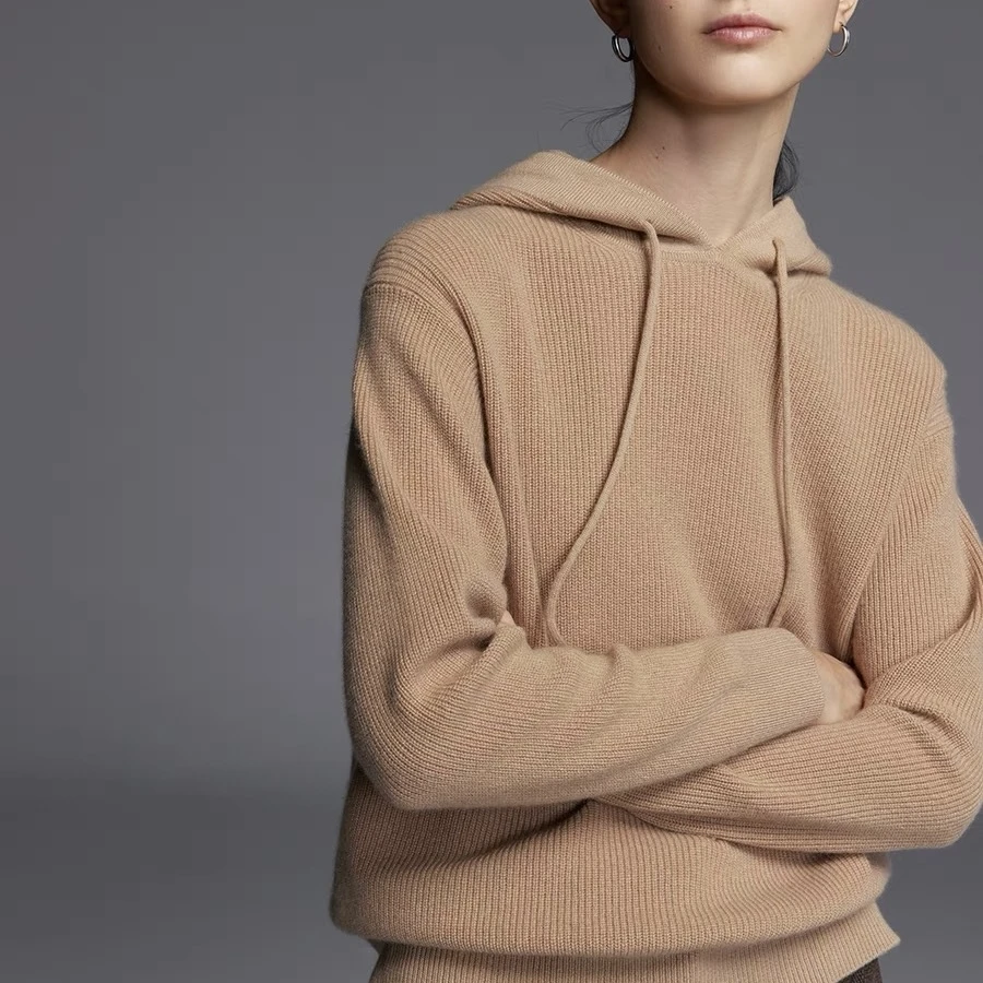 【美久仟】反季！康赛妮！山羊绒休闲连帽衫女士秋冬Y917