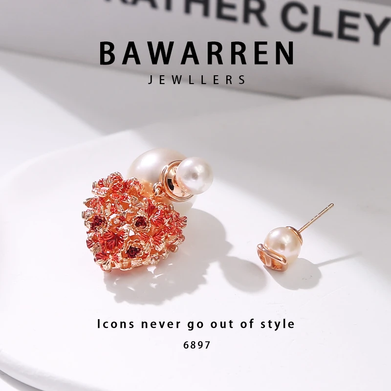 Bawarren 意❤ 精工CNC 6897-情人节精致耳环简约百搭