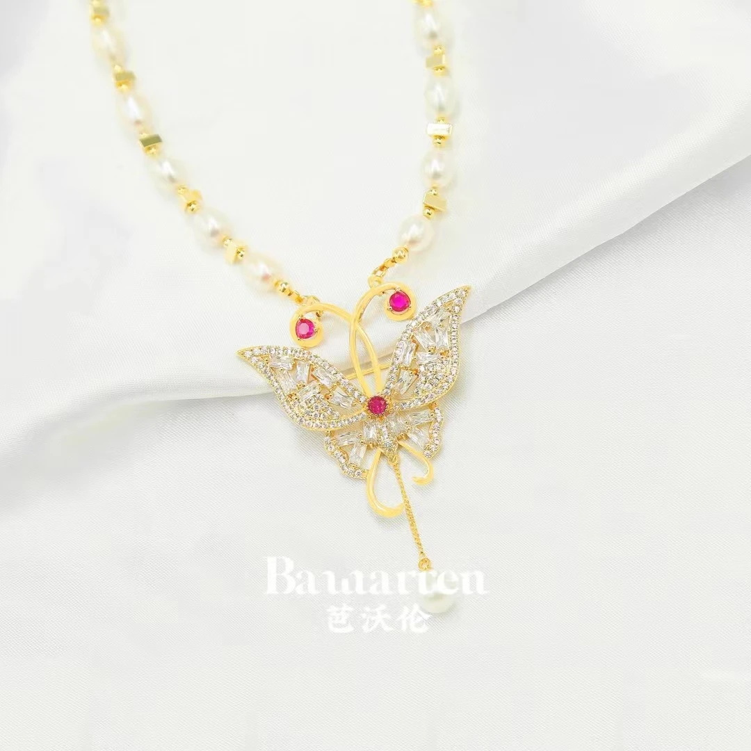 Bawarren 法❤ A-1701-【闪耀蝴蝶】轻奢时尚百搭项链