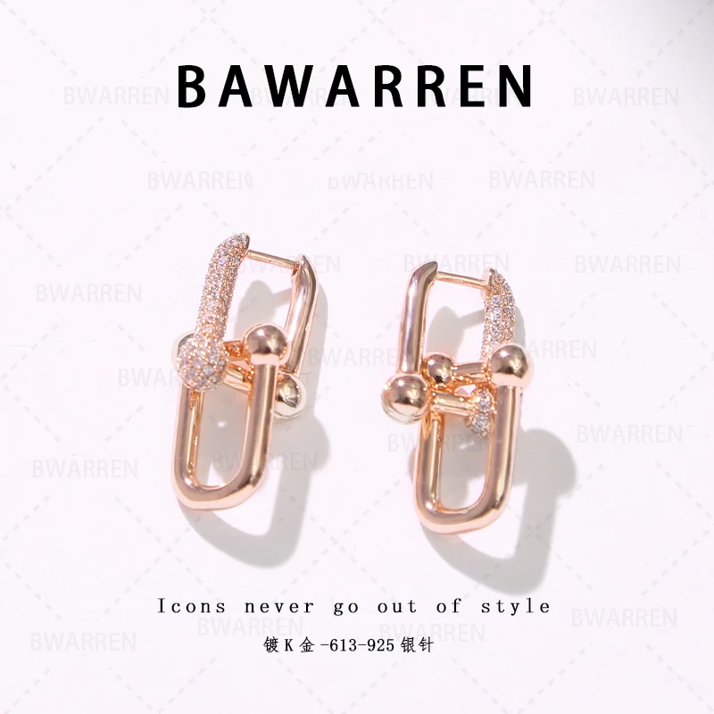 Bawarren意❤ 精工CNC 613-马蹄精致耳钉简约百搭