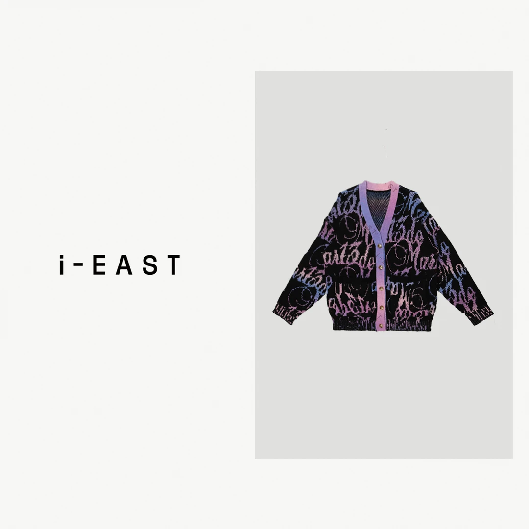 i-EAST 森野拼图~亮色系百搭开衫毛衣-4D SY0848