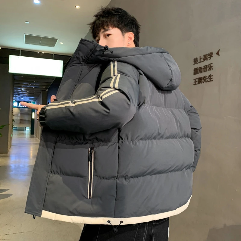 稻草人冬季新款连帽加厚棉服男士休闲百搭宽松冬装外套保暖棉衣