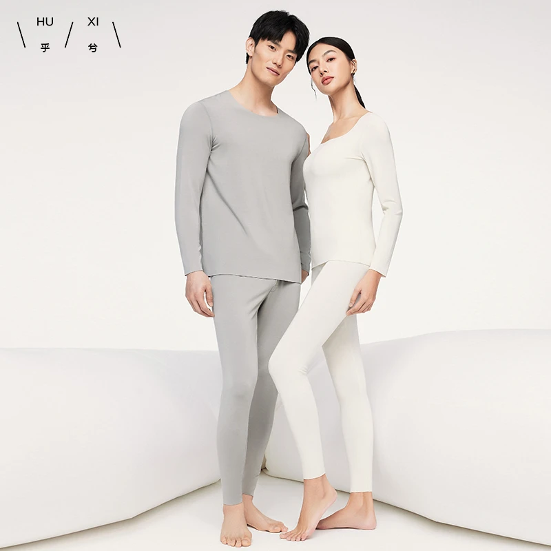 【乎兮】莫代尔方领长袖长裤保暖套装-HXN742436