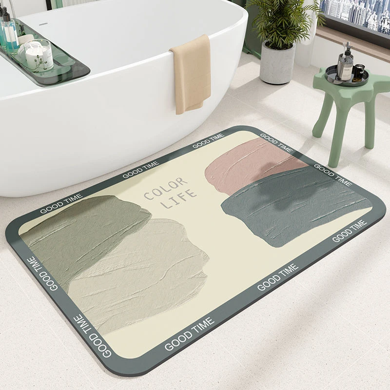 侘寂风硅藻泥地垫卫生间浴室门口脚垫子厕所卫浴吸水速干防滑门垫