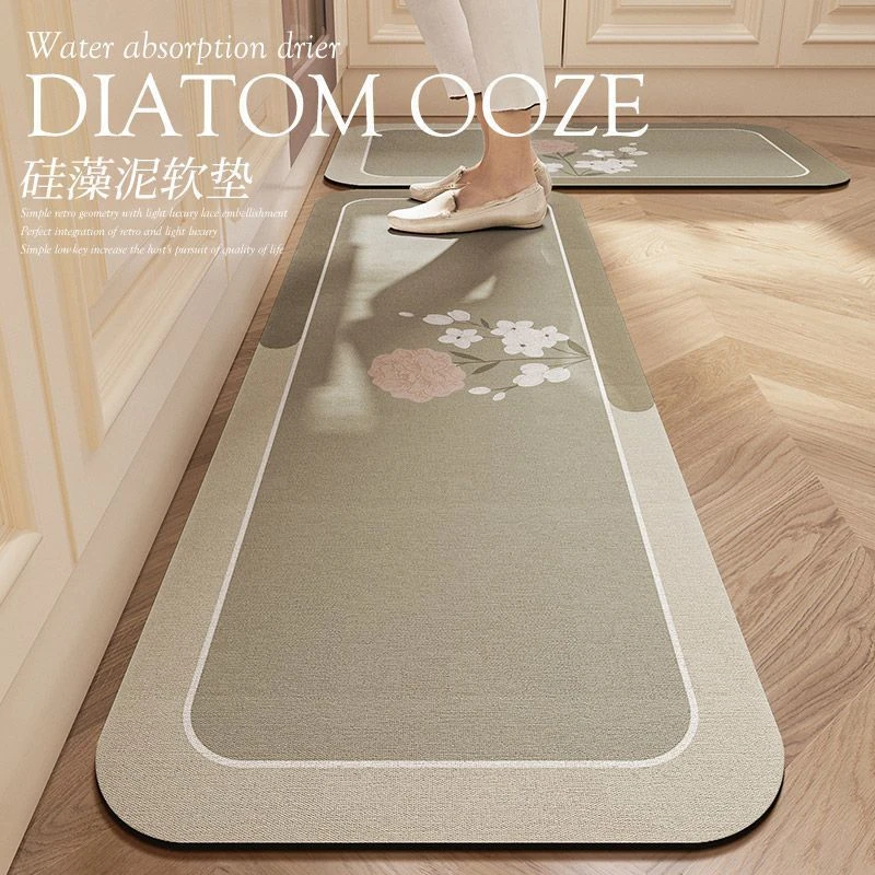 软硅藻泥厨房垫吸尘免洗防水防油防滑脚垫吸水吸油易打理地毯地垫