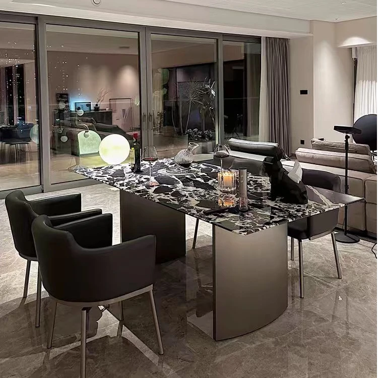 【宝格俪黑】家用天然奢石餐桌极简大平层别墅餐桌轻奢大理石