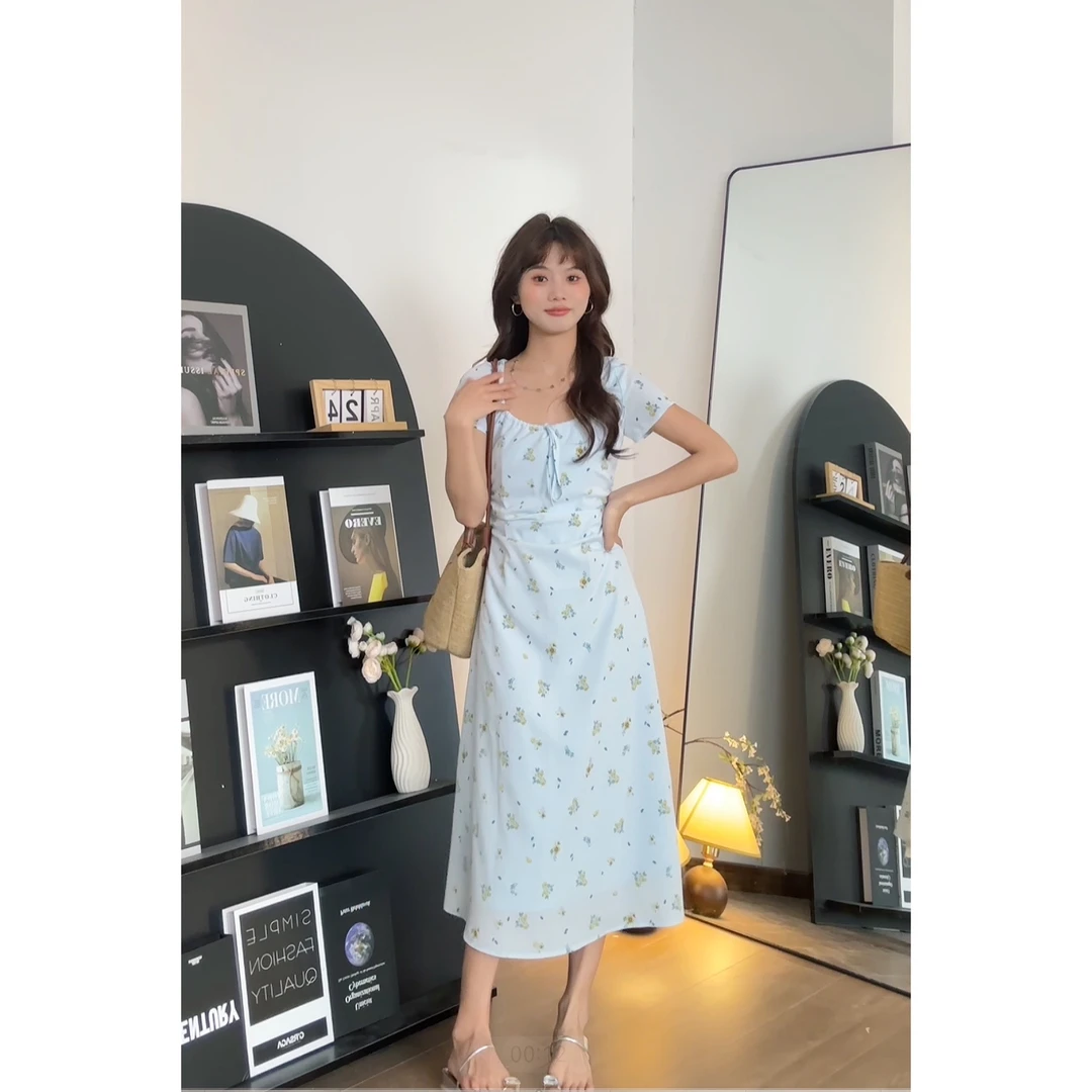 【樱桃小个子】夏季清凉独特设计法式少女碎花连衣裙女ZR-Q25138