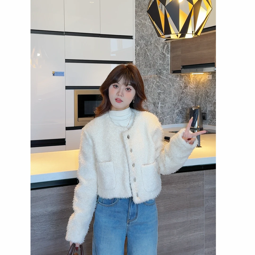 【樱桃小个子改版】秋冬新款设计感气质百搭休闲短款外套ZR-W76390