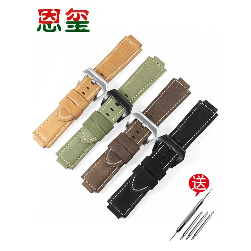 适配卡西欧小钢炮GM110-1A GM2100系列磨砂牛皮手表带男士款配件