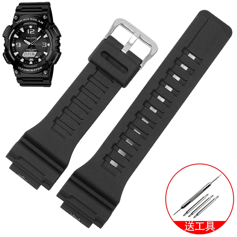 适配卡西欧AQ-S810W AEQ-110W MCW-200H硅胶手表带原装配件gshock