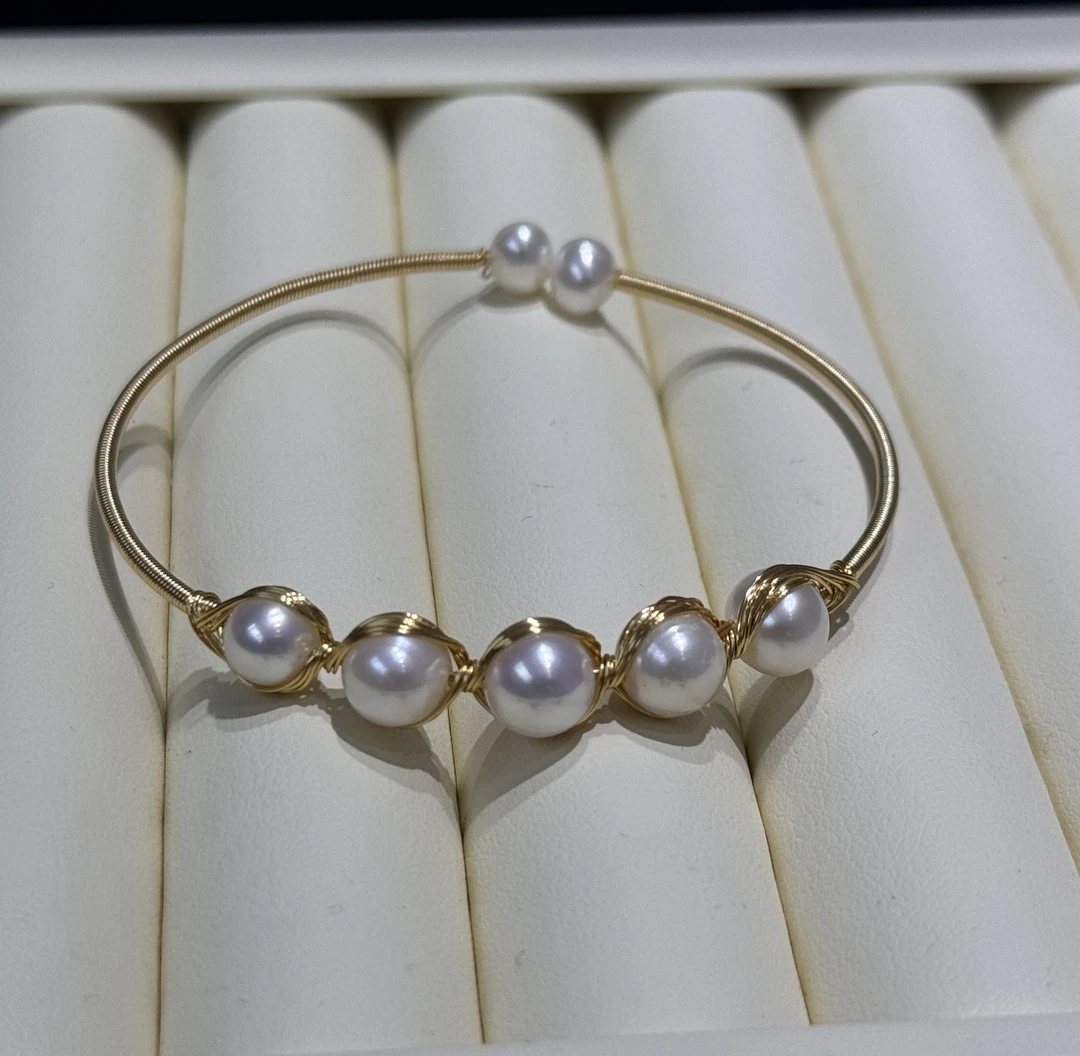 淡水珍珠手镯手工编织款