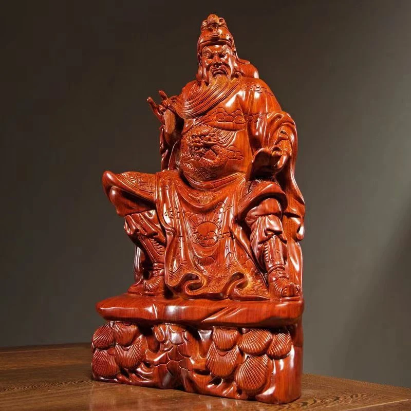 木雕摆件关公实木质雕刻神像家居店面武财神工艺品工艺乔迁礼品