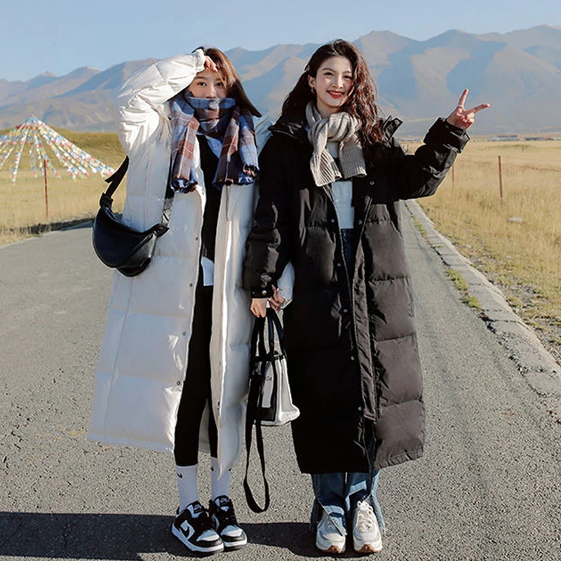 中戏棉服女长款过膝学生棉袄宽松加厚2024新款爆款冬季棉衣外套女