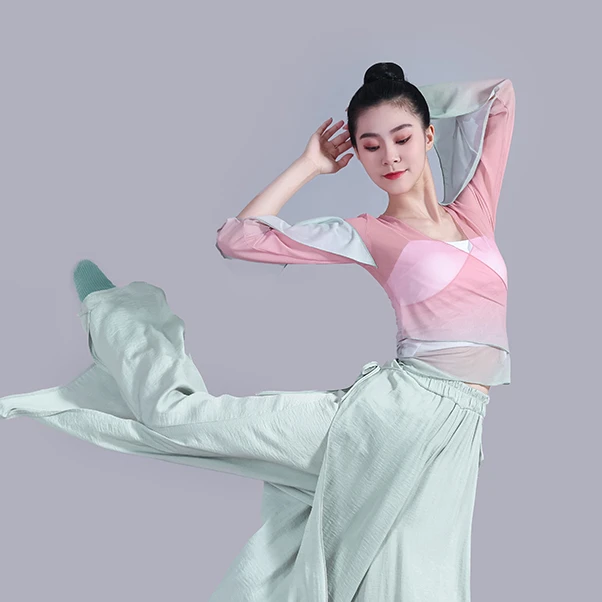 古典舞演出服女渐变舞蹈服身韵纱衣形体服中国舞古风民族舞练功服