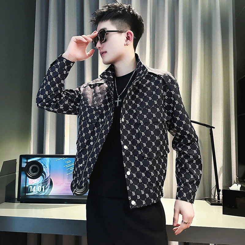 痞帅高级感外套男士春秋款2024新款爆款潮牌男装衣服潮流字母夹克