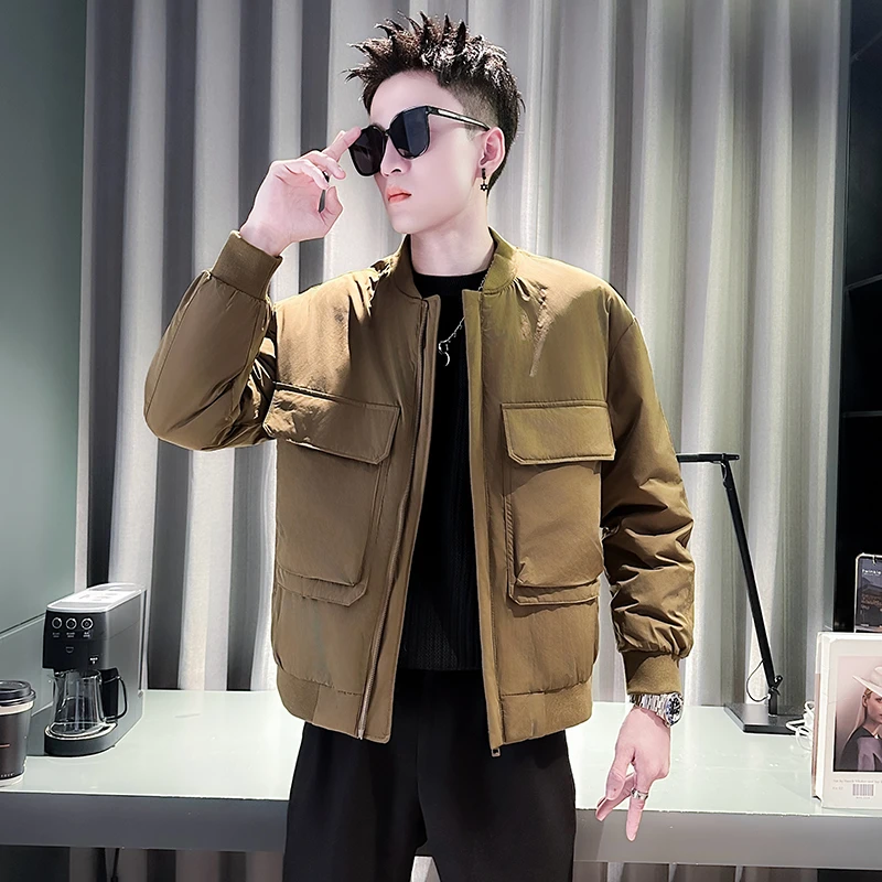 棉服男款冬季2024新款爆款潮牌棒球领工装短款棉衣冬款加厚棉袄子