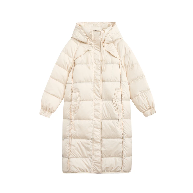 【青沧专属】海贝连帽直筒通勤羽绒服外套中长款羽绒服H3H10AW061