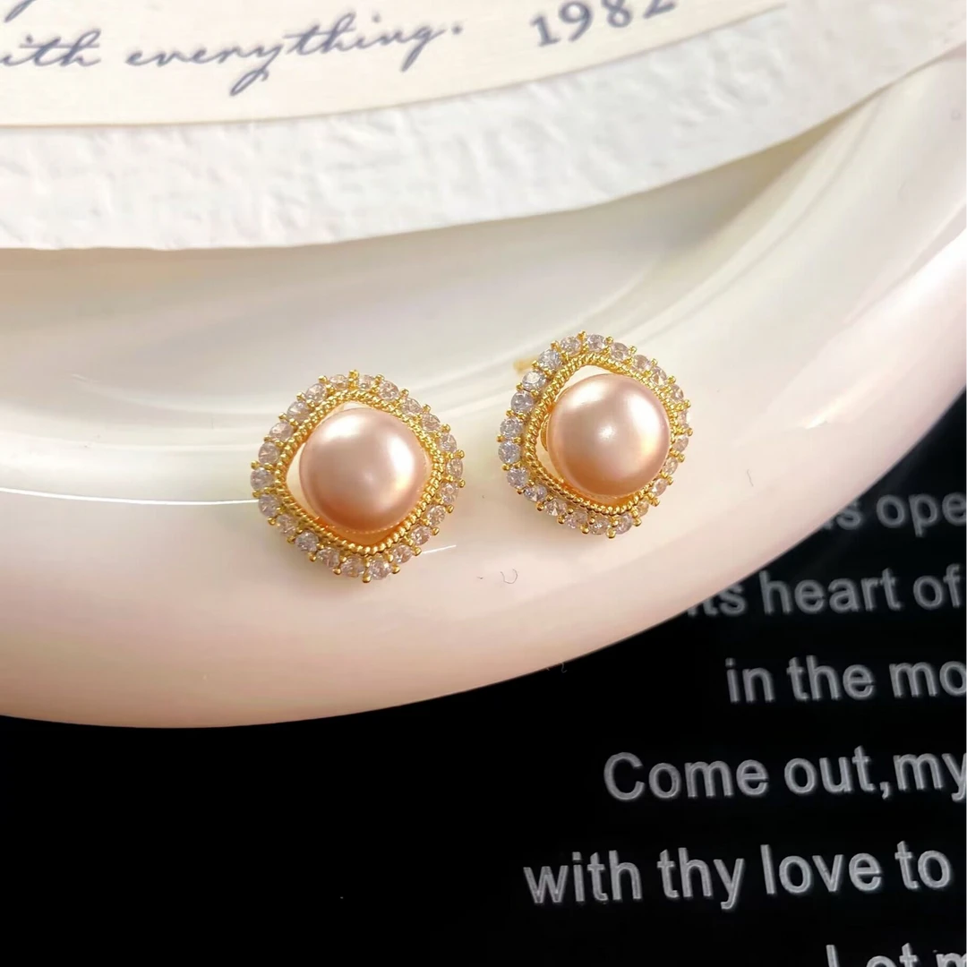 铜合金仿珍珠耳饰 法式精致通勤气质时尚百搭小众优雅轻奢耳钉