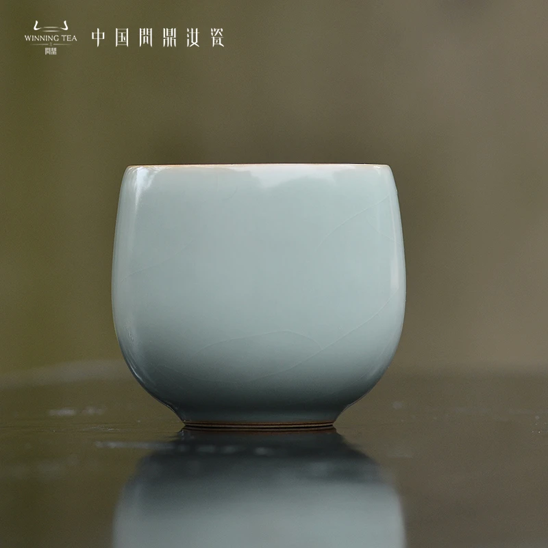 问鼎汝瓷天青老款金钟杯