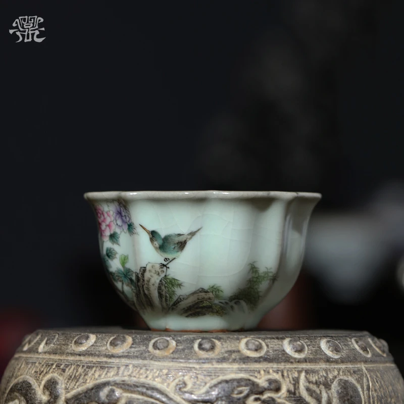 问鼎官窑宋青宝相杯(花鸟)