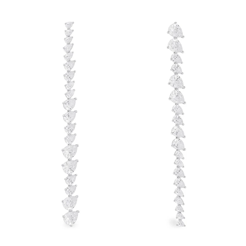 APM Monaco 925银合成锆石耳饰 Festival系列长款水滴耳环